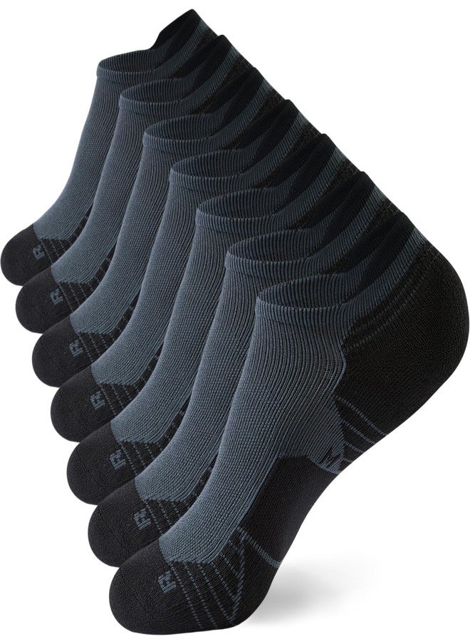 WANDER Men's Athletic Running Socks 7 Pairs Thick Quarter Socks Cushion Ankle Sport Low Cut Socks(7 Pairs Grey Black,Size:10-12) - Image 1